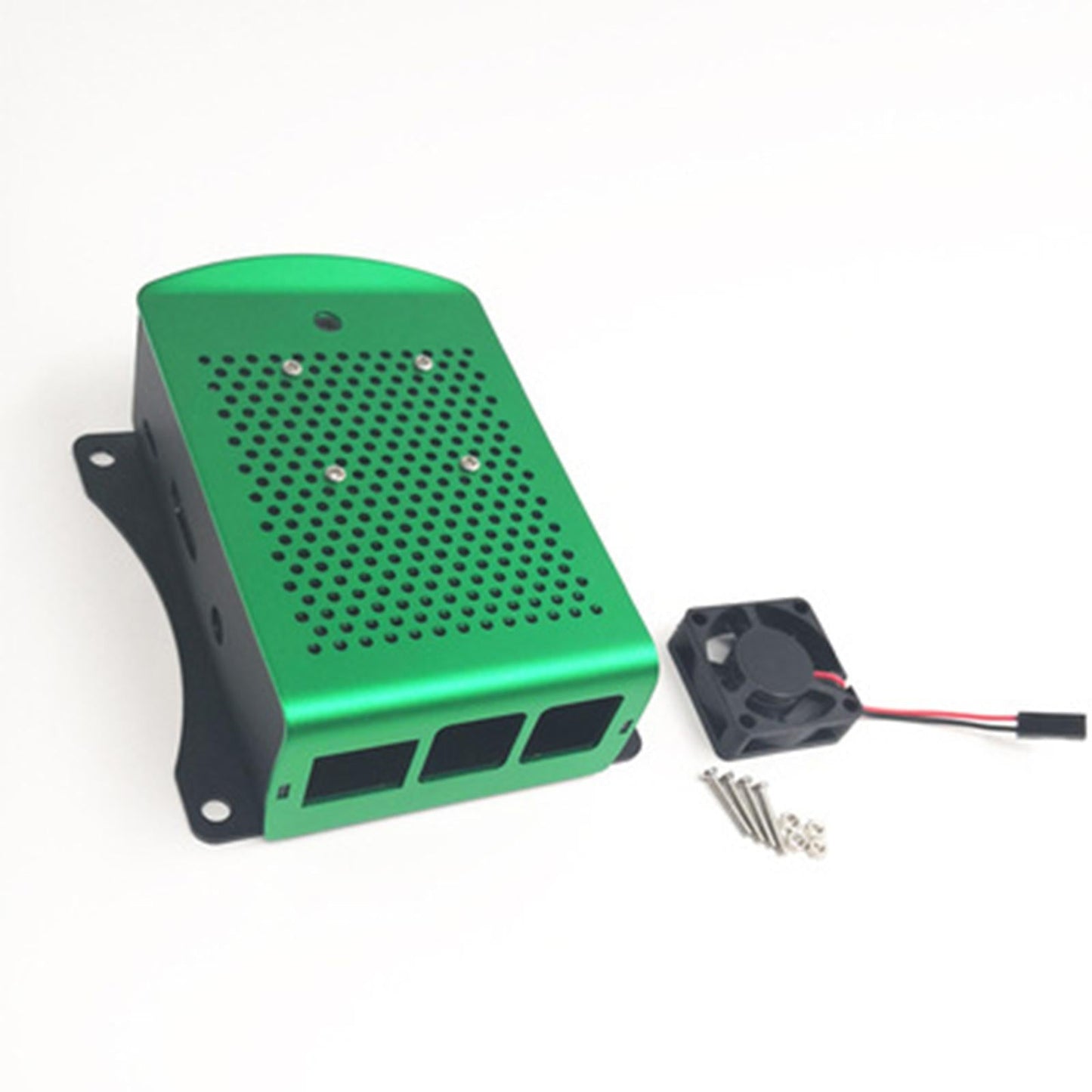 Computer Case Protective Shell for Raspberry Pi4 Lightweight Green with fan