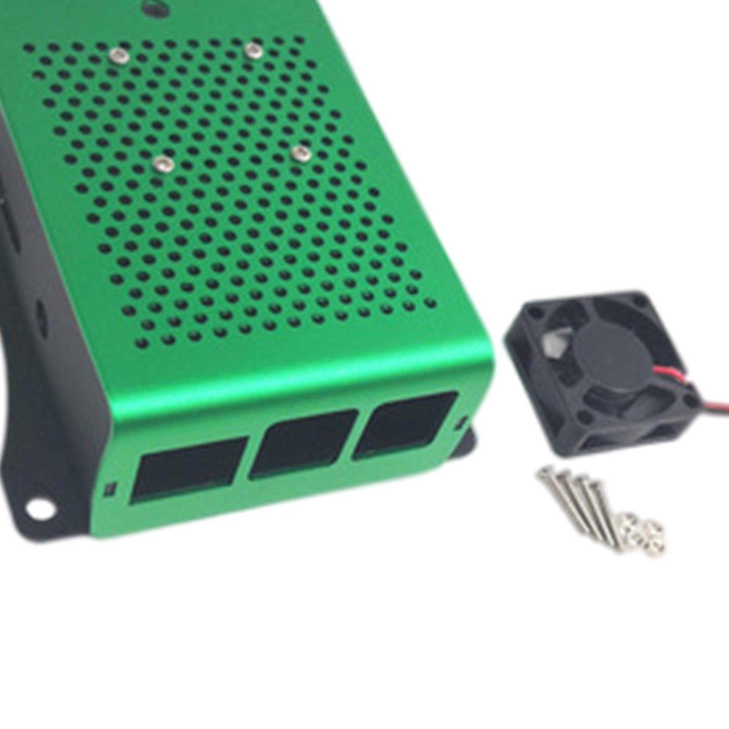 Computer Case Protective Shell for Raspberry Pi4 Lightweight Green with fan