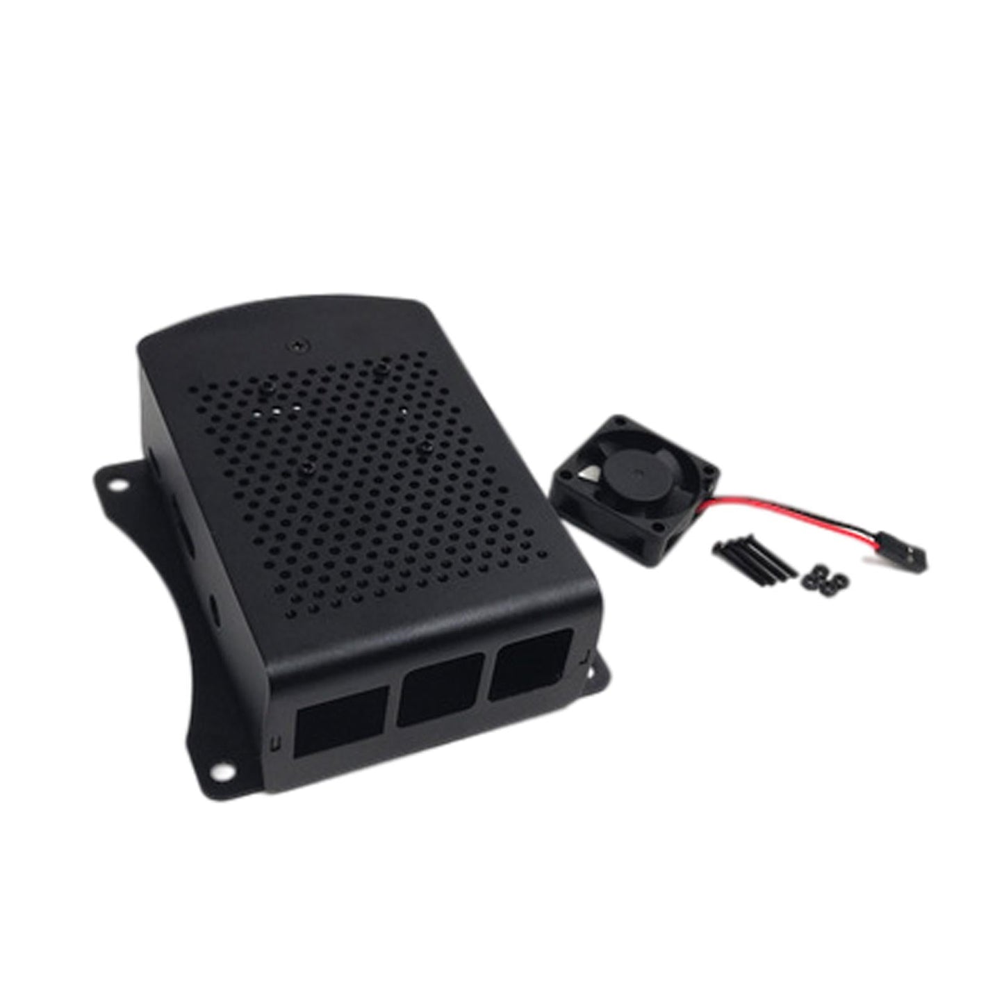 Computer Case Protective Shell for Raspberry Pi4 Lightweight Black with fan