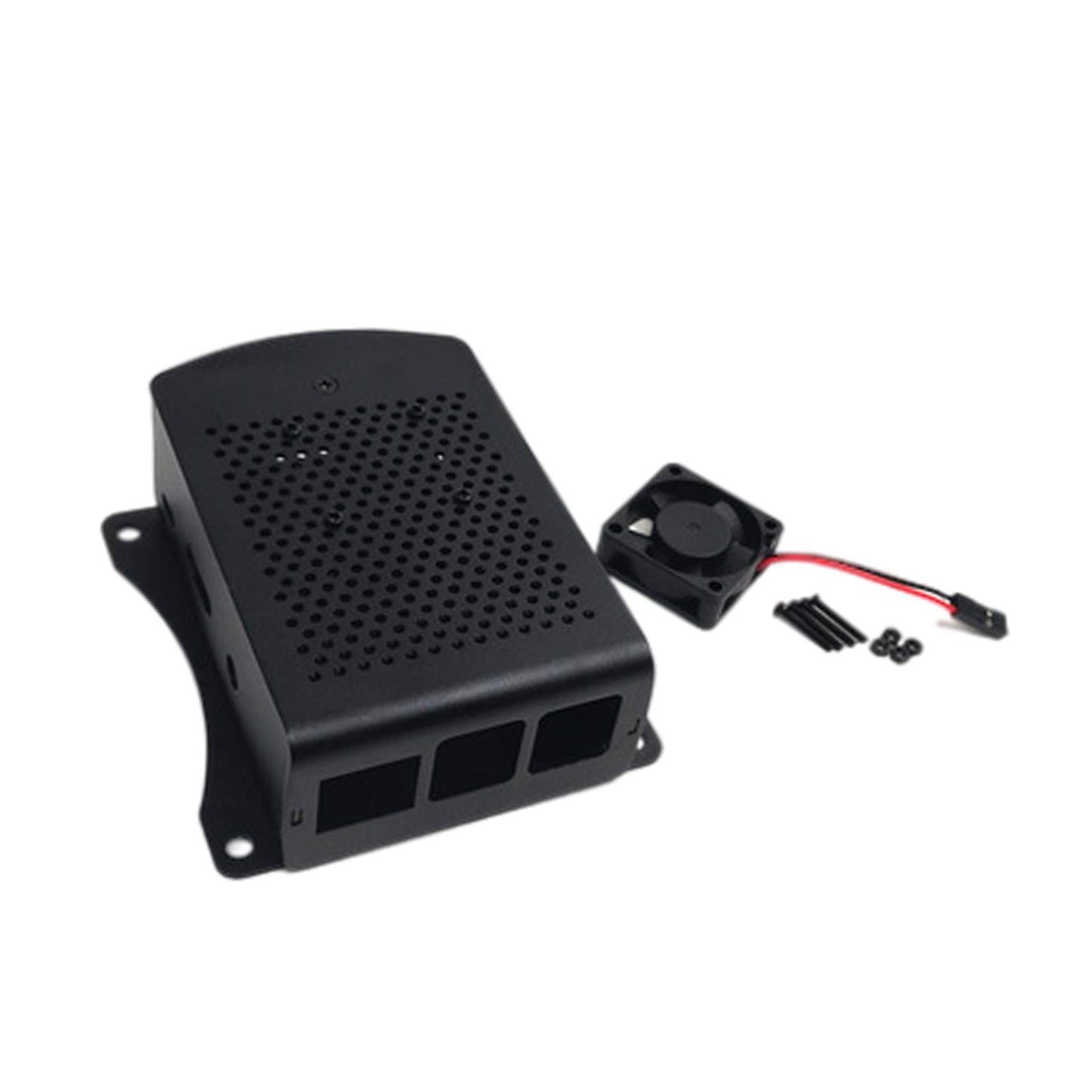 Computer Case Protective Shell for Raspberry Pi4 Lightweight Black with fan