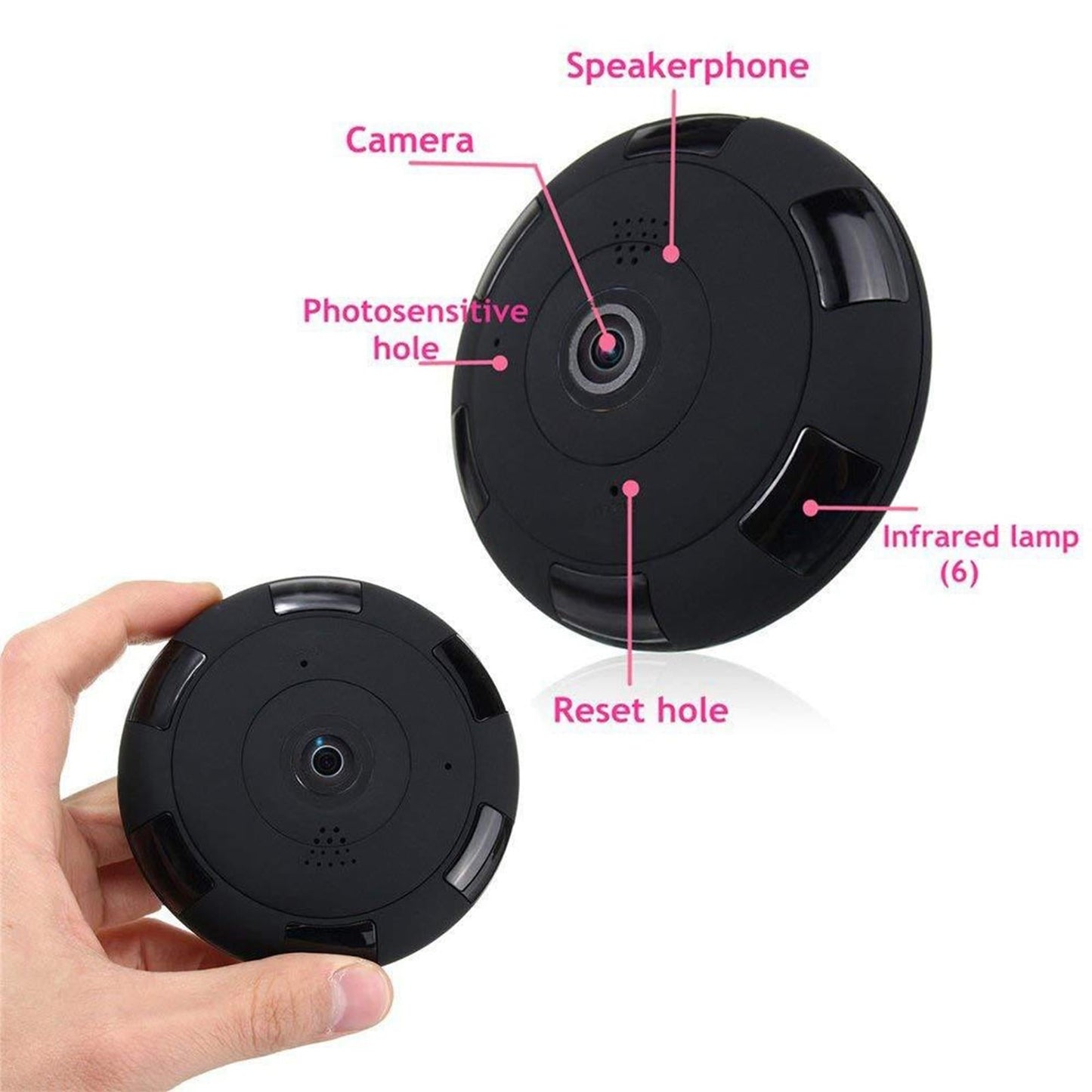 Panoramic Wireless IP Camera Support SD Card 1080P HD for Elder Baby EU Plug