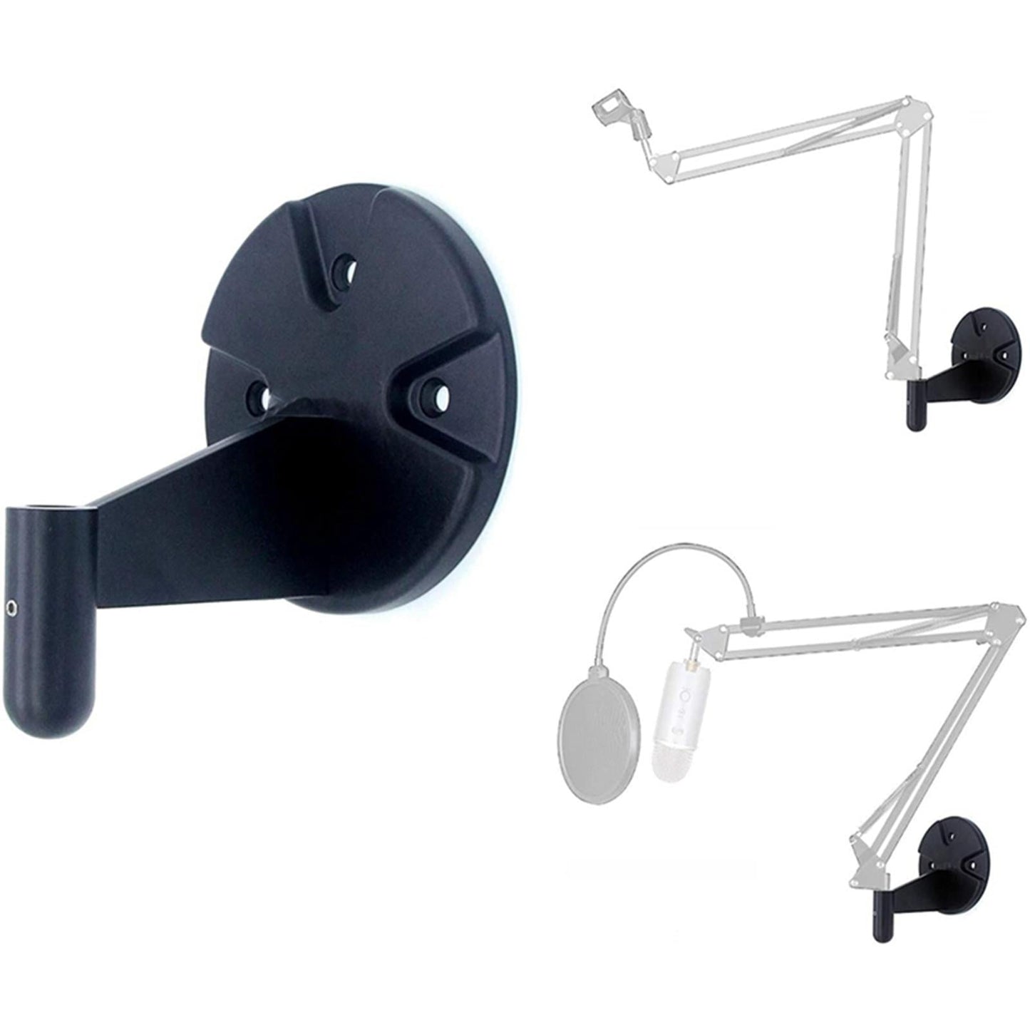 Wall Mount for Suspension Boom Arm Microphone Mobile Phone Stand Black