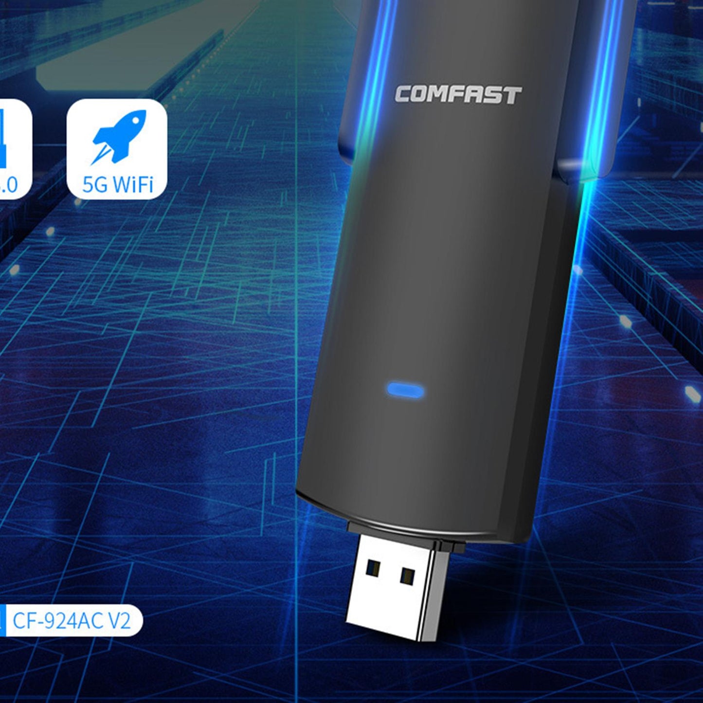 1300Mbps 2.4+5.8Ghz Dual Band Wireless USB WiFi Adapter Router Network Card