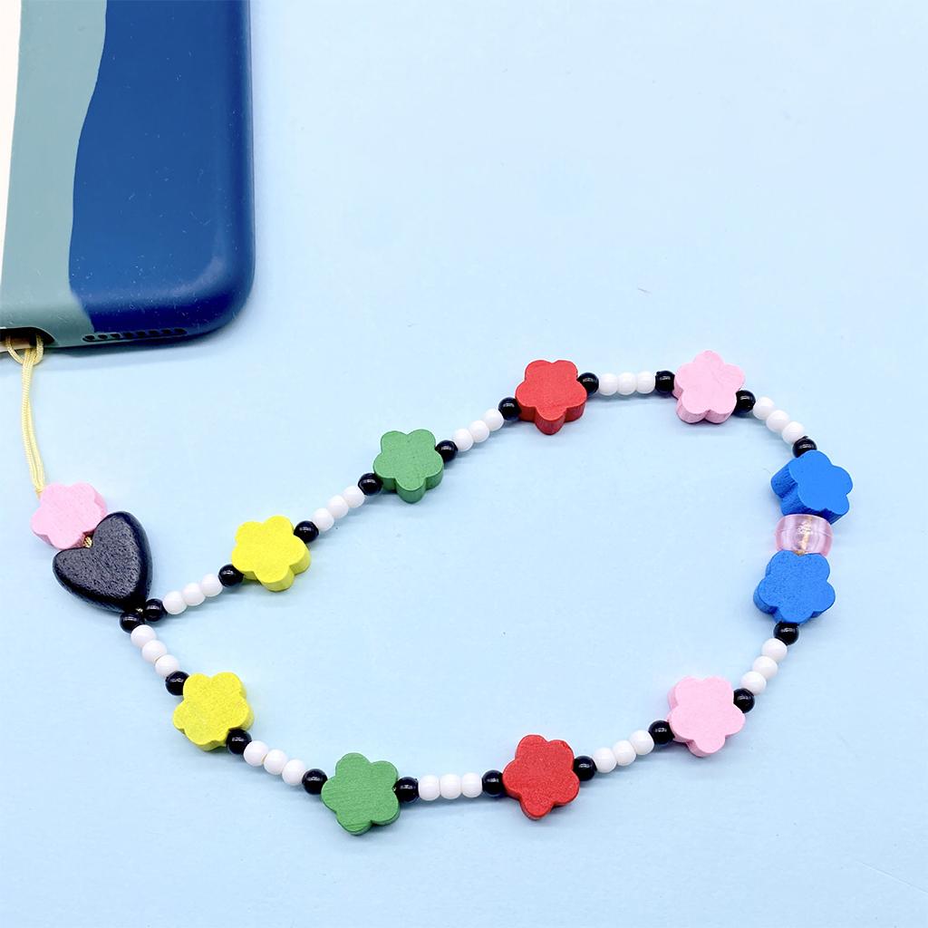 Flower Beaded Phone Lanyard Beads Key Chain for Girls Wide Usage Premium