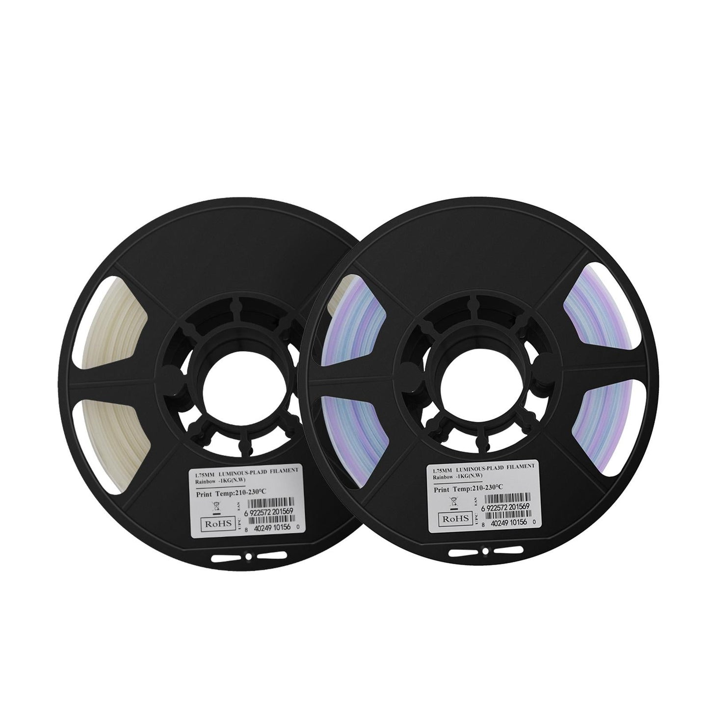 PLA 3D Printer Filament Luminous 1.75mm Thick Clog Free Bubble Free White