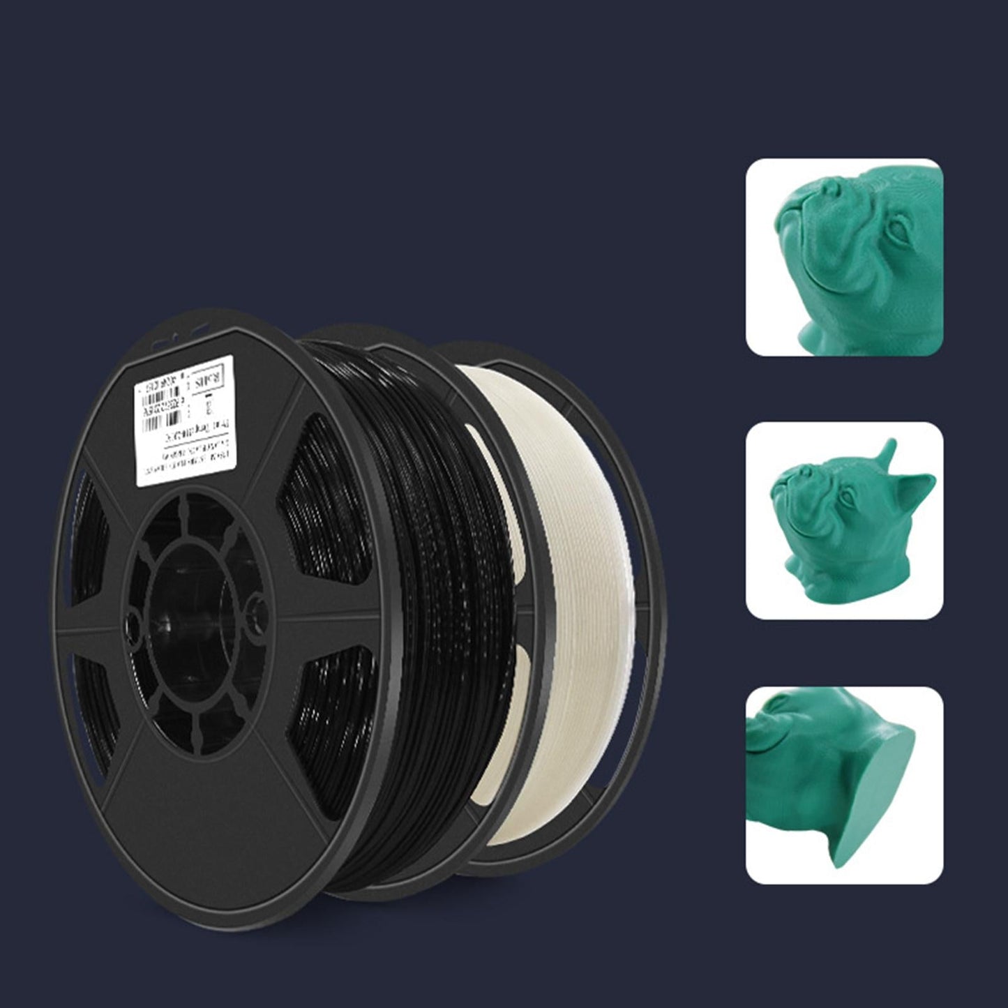 PLA 3D Printer Filament Luminous 1.75mm Thick Clog Free Bubble Free White