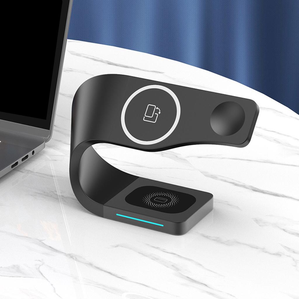 4 IN 1 Wireless Charger Dock Stand For iPhone 12 11 Pro XS MAX XR X 8 Black