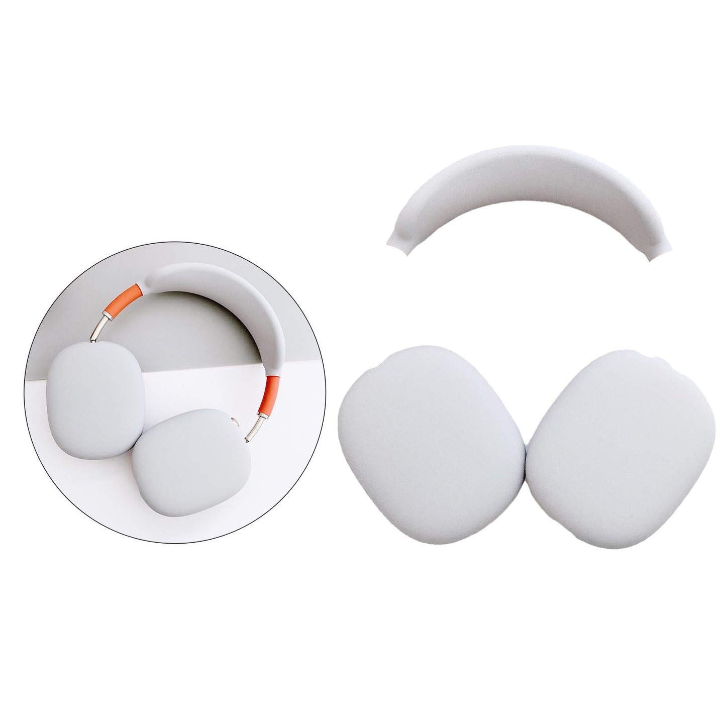 Silicone Case Ear Cups Cover for Airpods Max Headset Accessories White