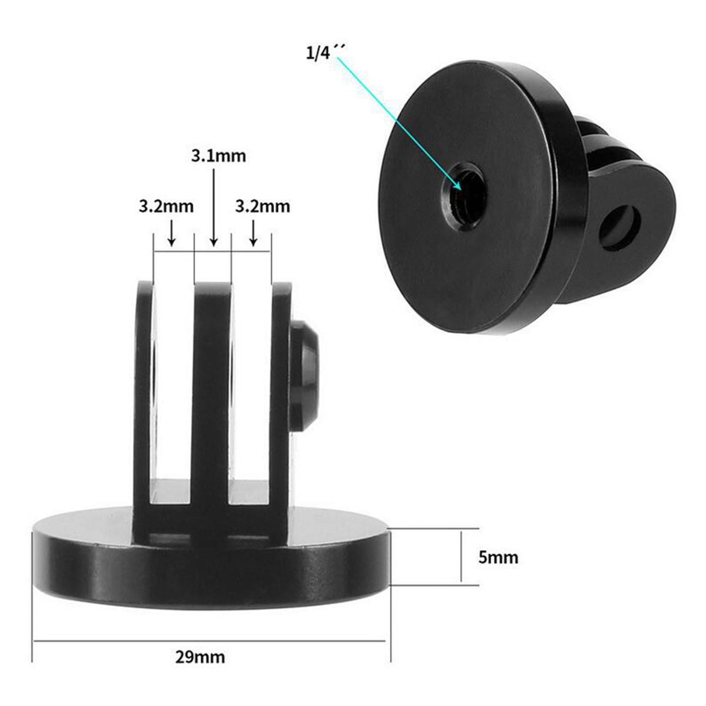 Tripod Mount Fixed Base for GoPro 9 Action Cameras Camera Mount Accessories black