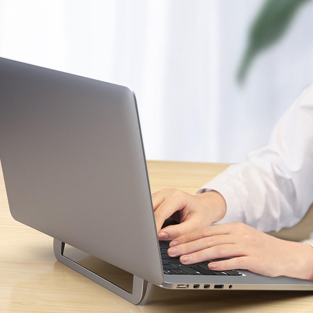 Foldable Laptop Stand Adjustable Height for Typing Cooling Office Use Silver