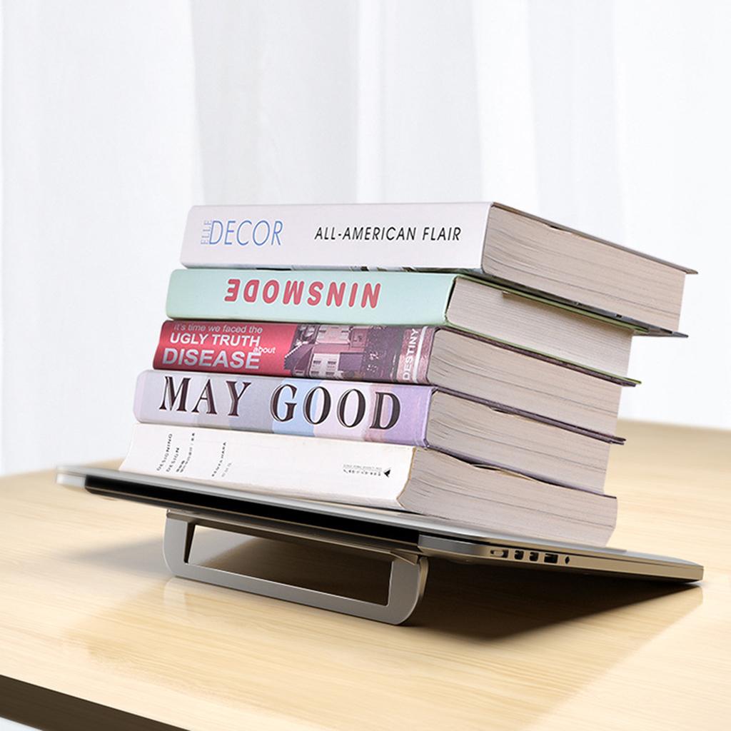 Foldable Laptop Stand Adjustable Height for Typing Cooling Office Use Grey