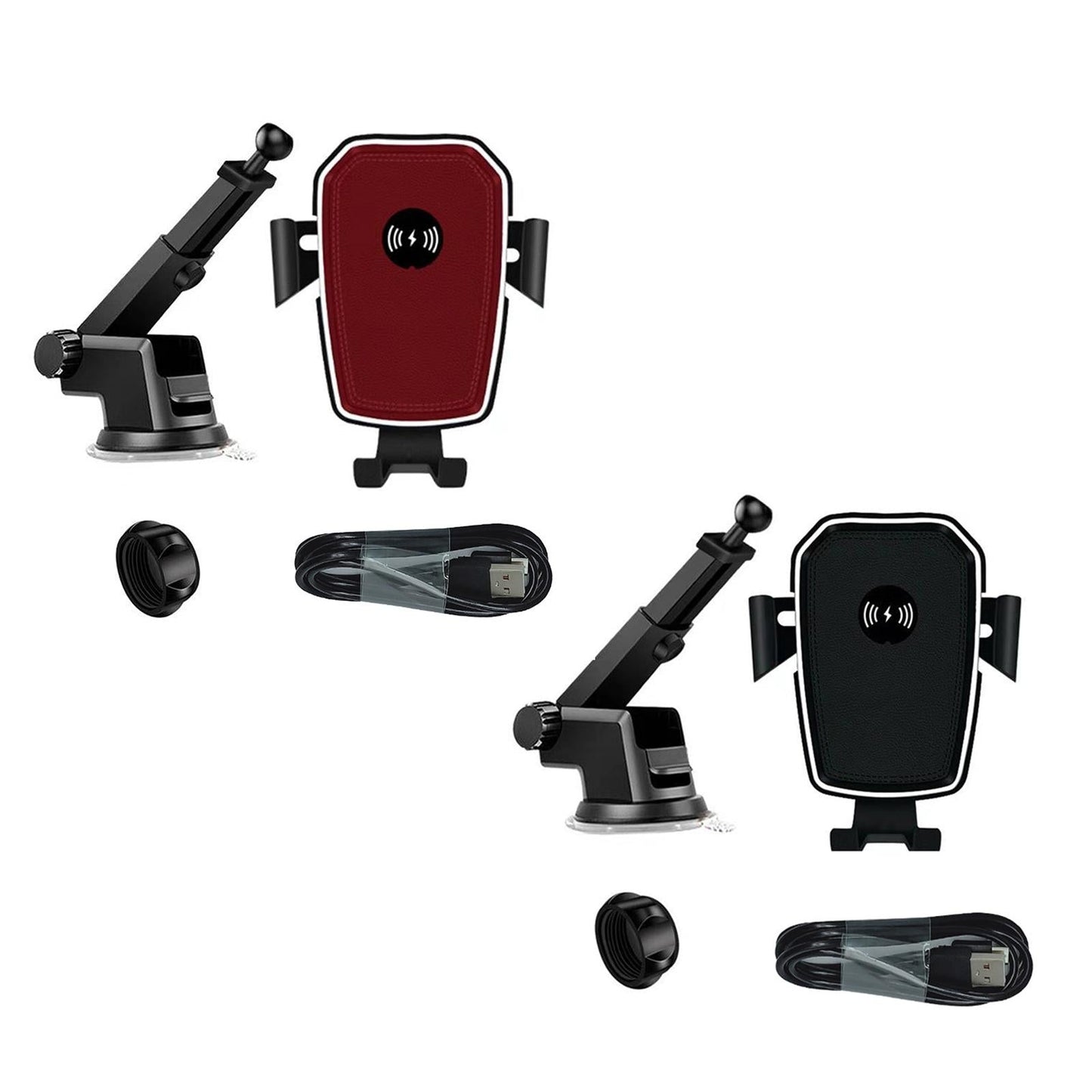 2 in1 Car Charger 10W Fast Charging Car Holder Mount Phone Holder for Phone Black