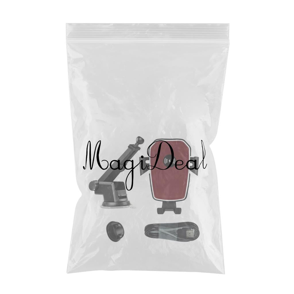 2 in1 Car Charger 10W Fast Charging Car Holder Mount Phone Holder for Phone Red