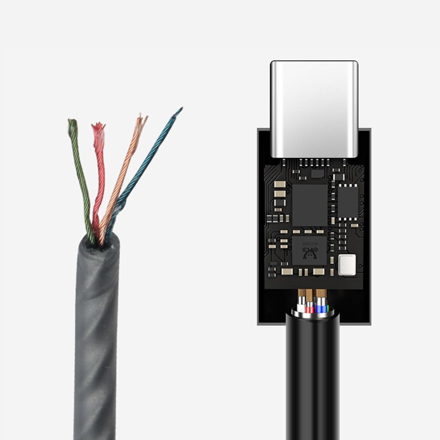 USB C to 3.5mm USB C to Mic Jack Audio Dongle Cable for Microphone Grey