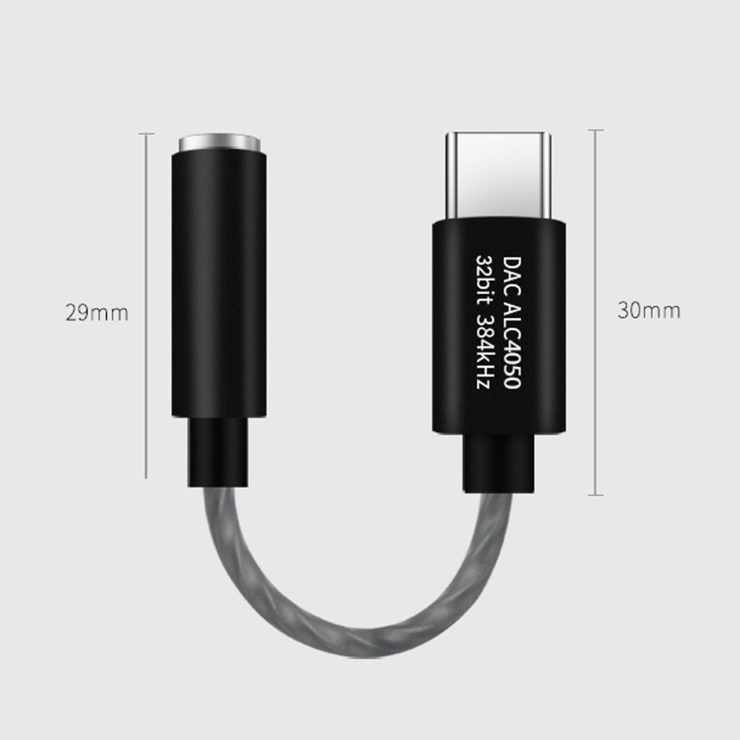 USB C to 3.5mm USB C to Mic Jack Audio Dongle Cable for Microphone Grey