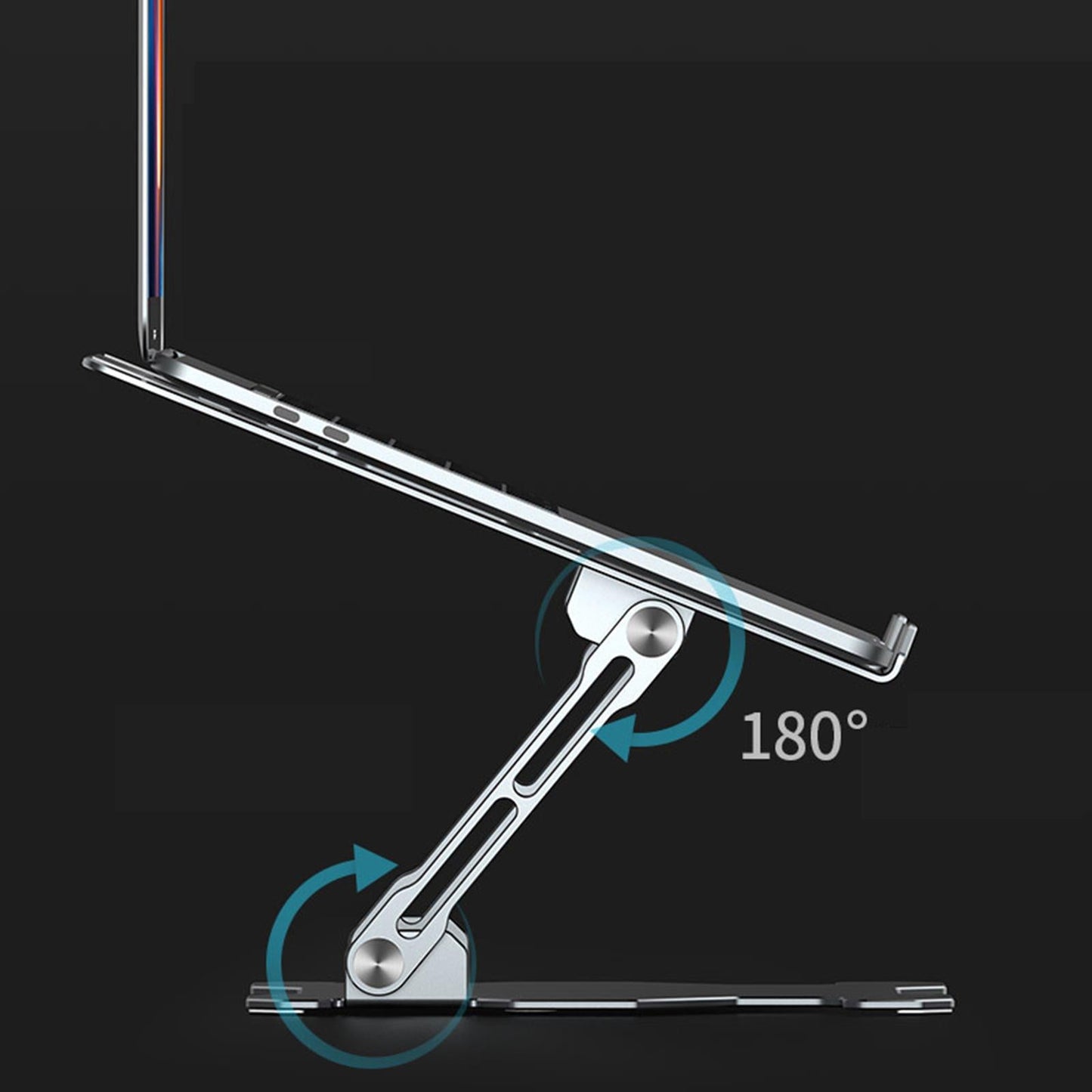 Portable Adjustable Multi-Angle Metal Laptop Stand Holder Riser for Home Silver