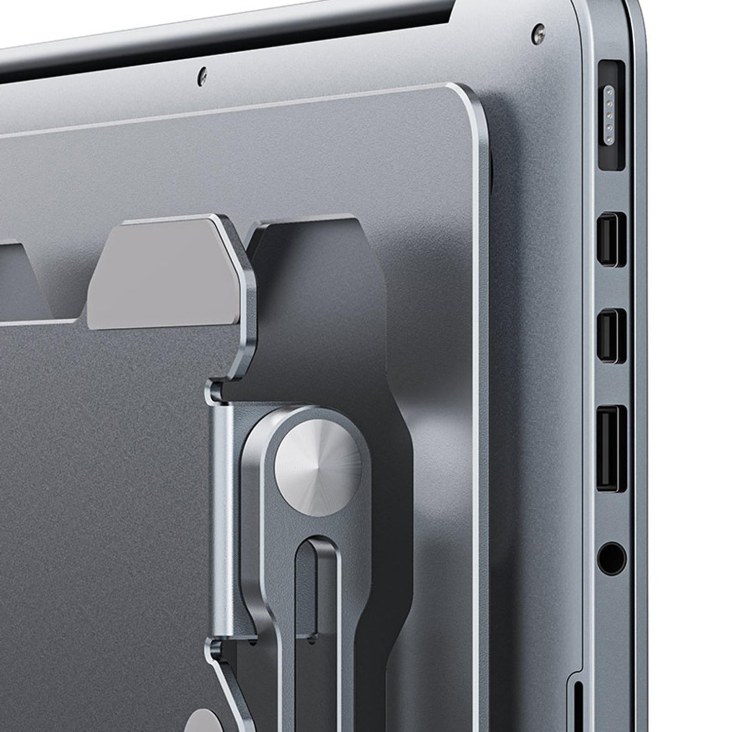 Portable Adjustable Multi-Angle Metal Laptop Stand Holder Riser for Home Silver