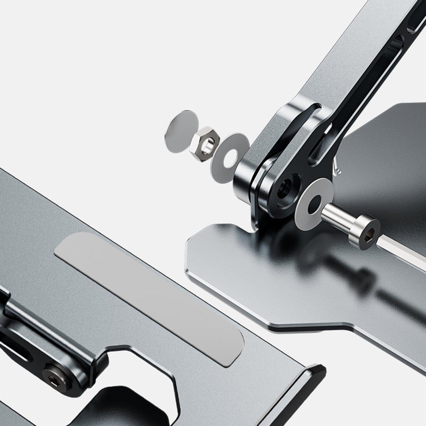 Portable Adjustable Multi-Angle Metal Laptop Stand Holder Riser for Home Gray