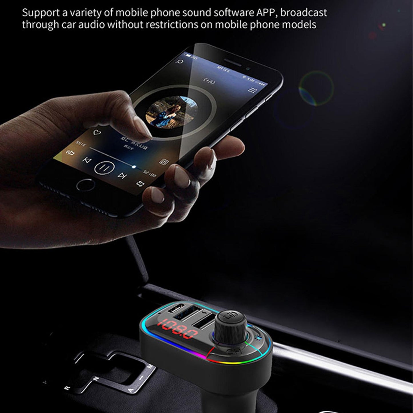 Car Charger Adapter FM Transmitter with Digital Display