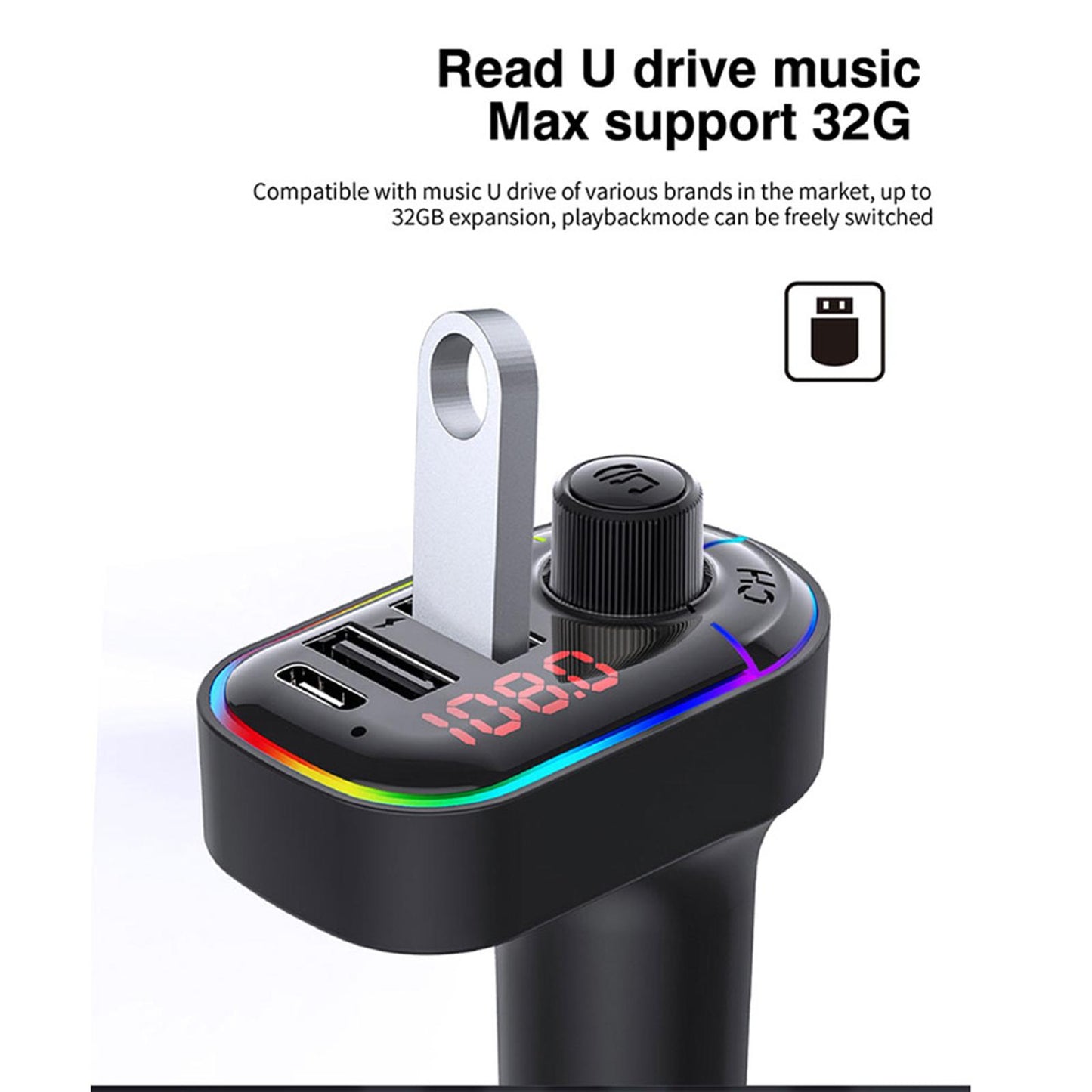 Car Charger Adapter FM Transmitter with Digital Display