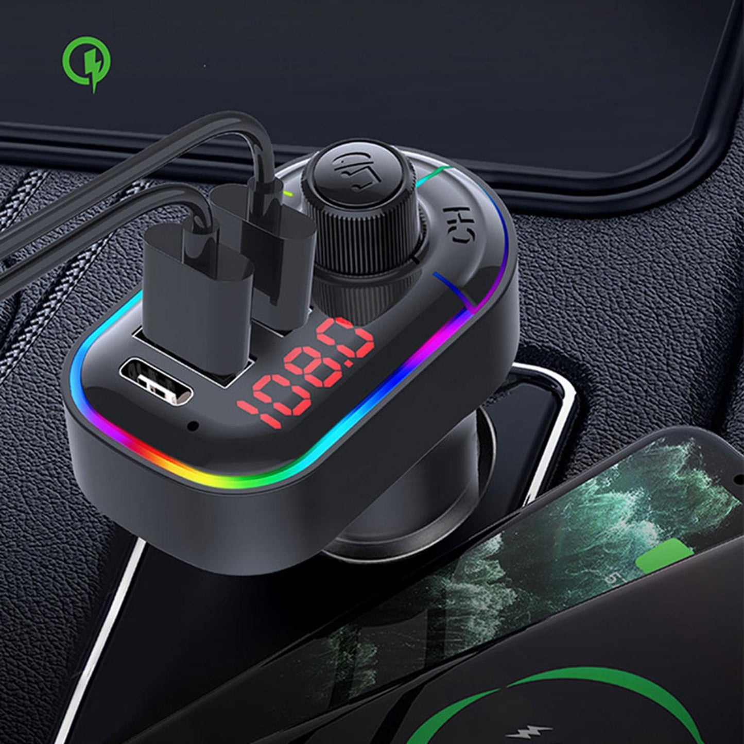 Car Charger Adapter FM Transmitter with Digital Display