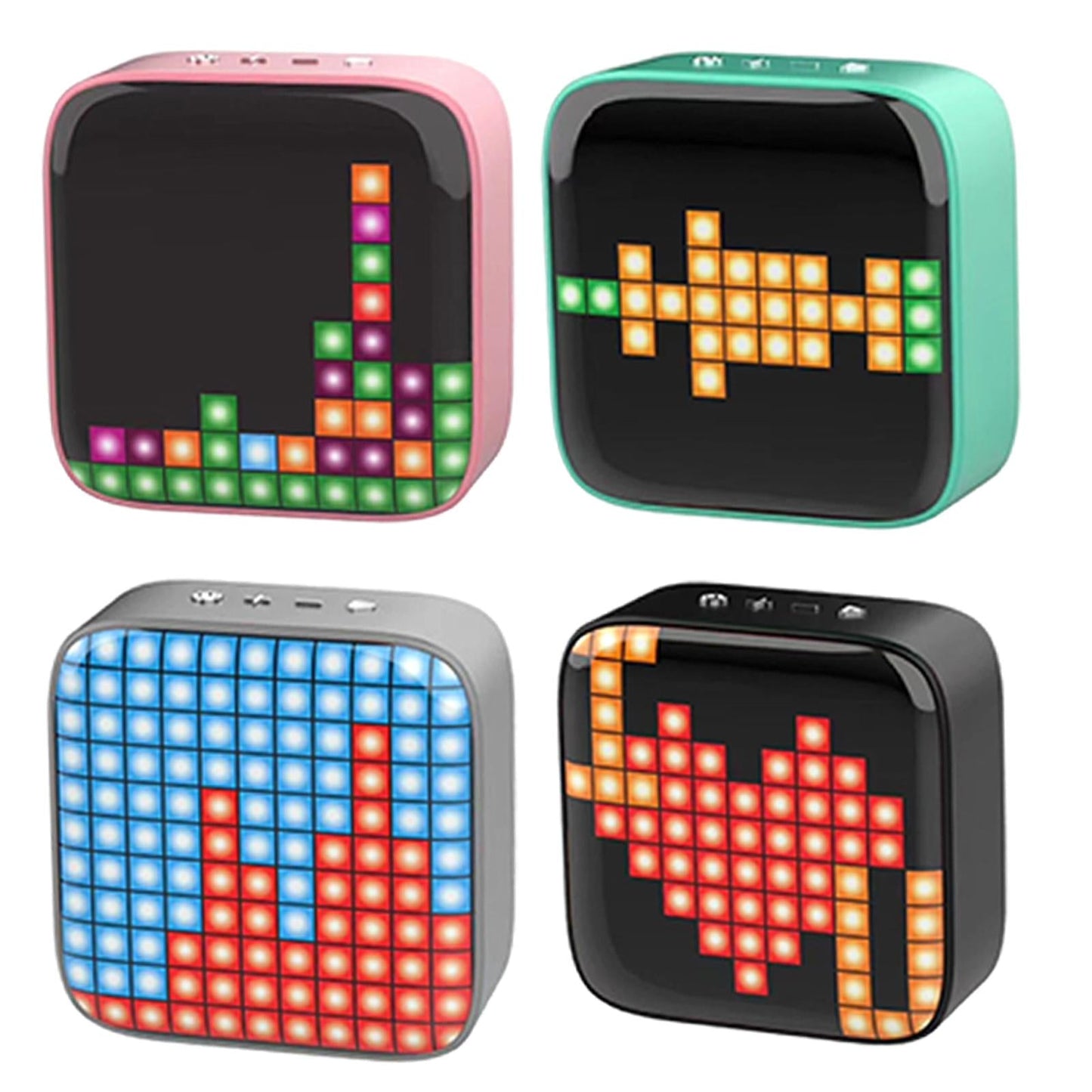 Portable Retro Bluetooth Pixel Art Speaker Outdoor Fashionable Pink