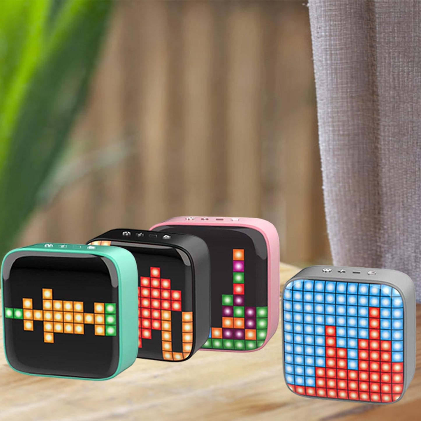 Portable Retro Bluetooth Pixel Art Speaker Outdoor Fashionable Pink