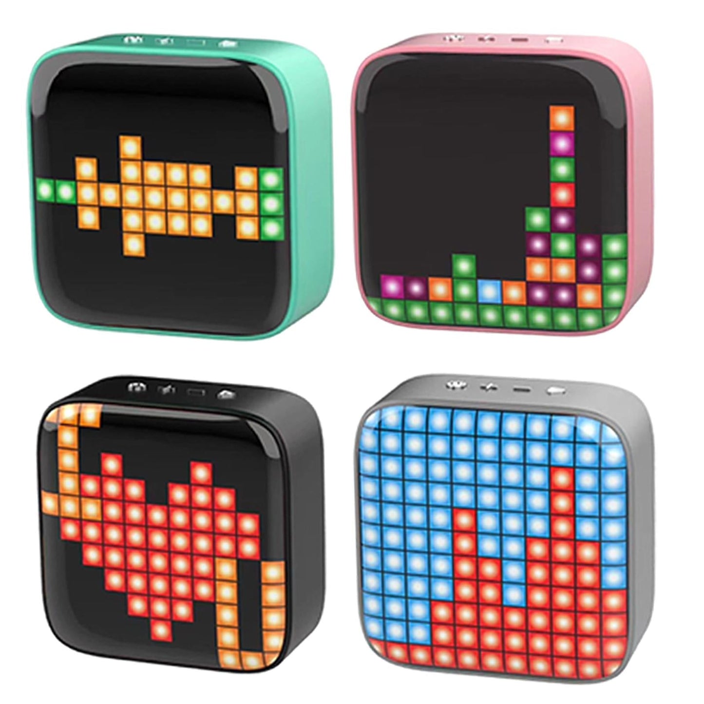 Portable Retro Bluetooth Pixel Art Speaker Outdoor Fashionable Pink
