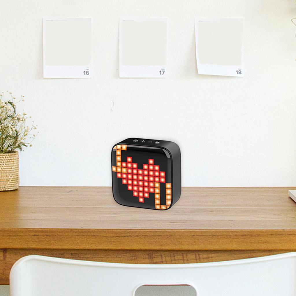Portable Retro Bluetooth Pixel Art Speaker Outdoor Fashionable Black