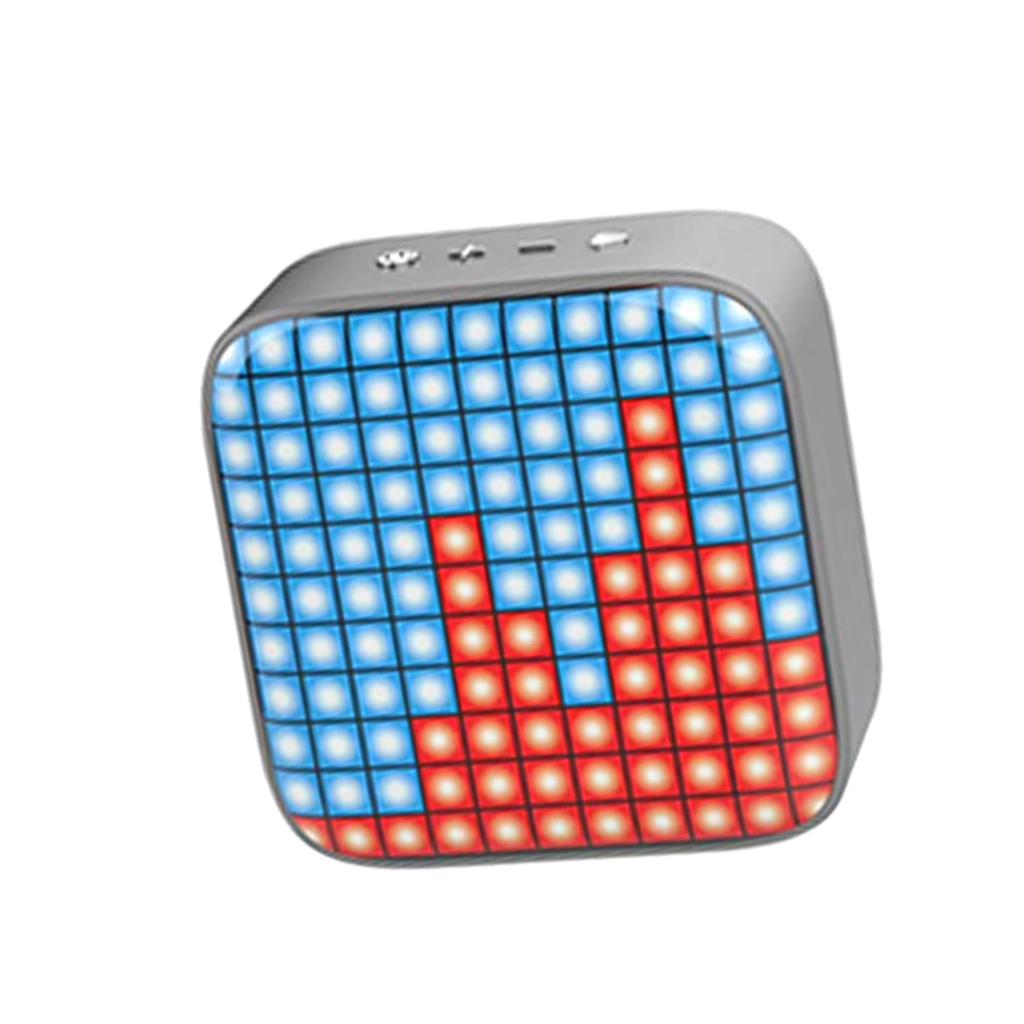 Portable Retro Bluetooth Pixel Art Speaker Outdoor Fashionable Silver Gray