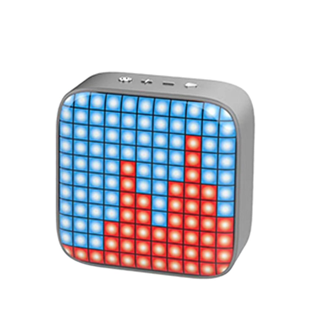 Portable Retro Bluetooth Pixel Art Speaker Outdoor Fashionable Silver Gray
