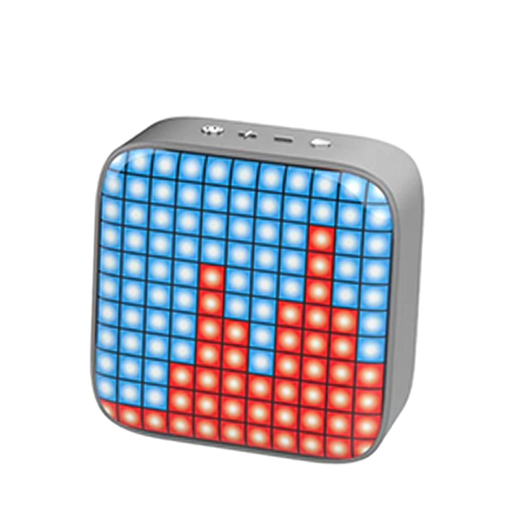 Portable Retro Bluetooth Pixel Art Speaker Outdoor Fashionable Silver Gray