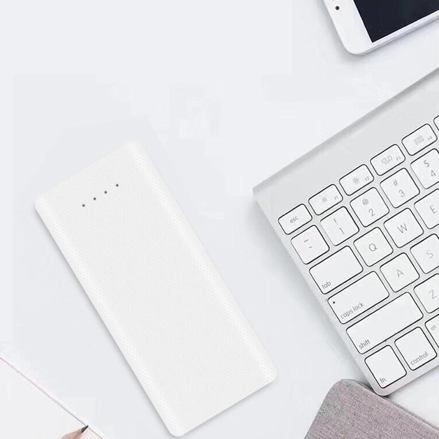 8 x18650 Power Bank Case Dual USB for All USB Devices Fast Charging White 1A