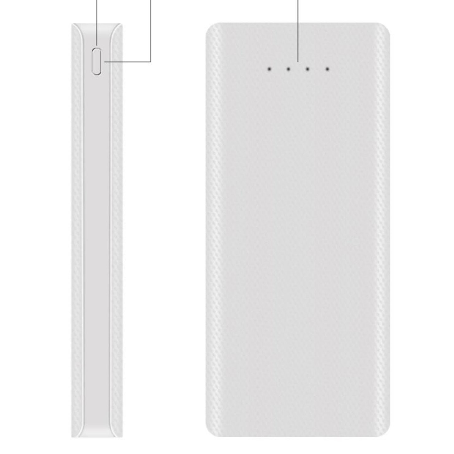 8 x18650 Power Bank Case Dual USB for All USB Devices Fast Charging White 1A