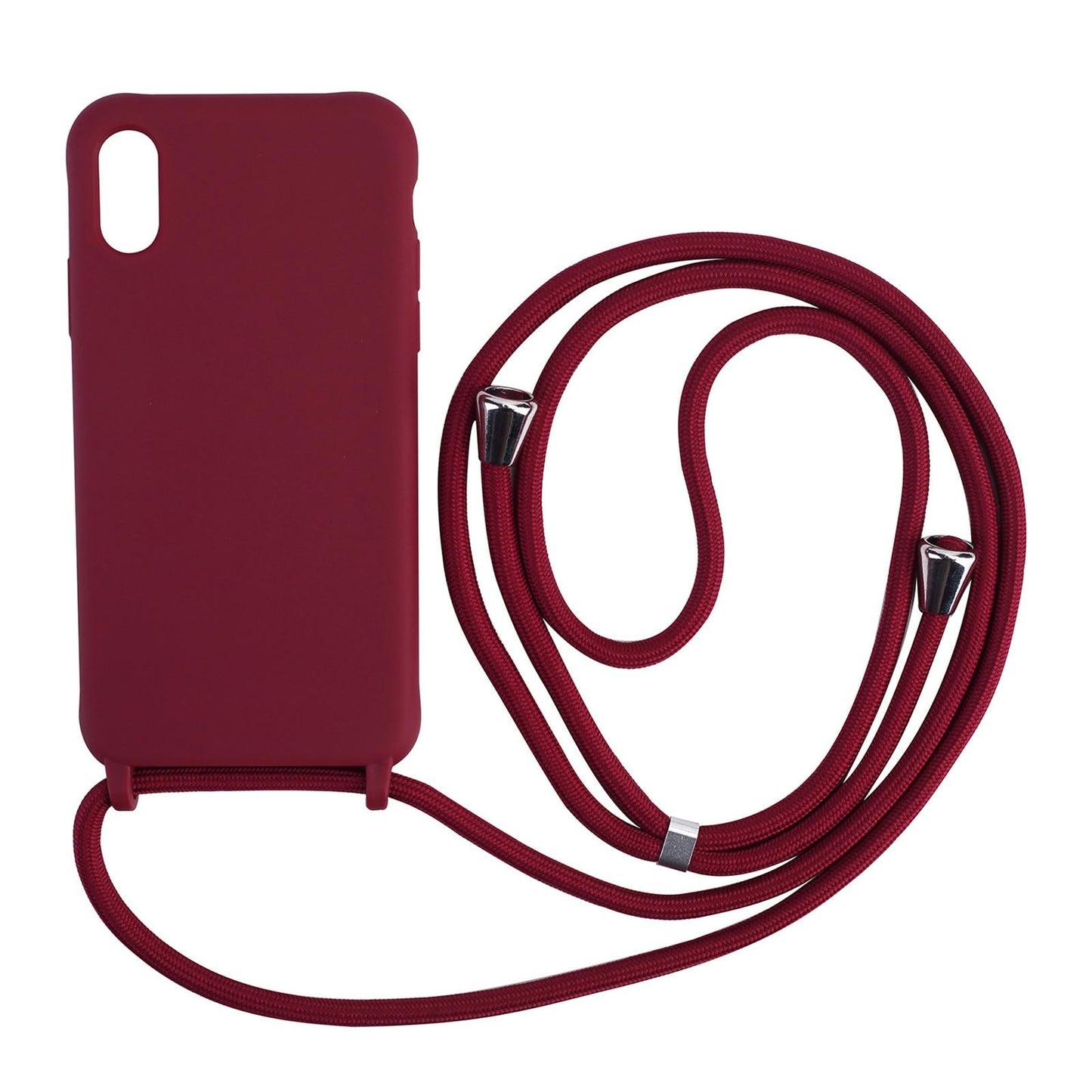 Phone Shell with Lanyard Set for Smartphones for Phone 12Pro Max Dark Red