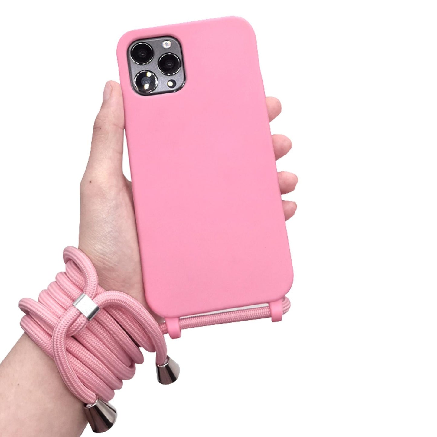Phone Shell with Lanyard Set for Smartphones for Phone 12Pro Pink