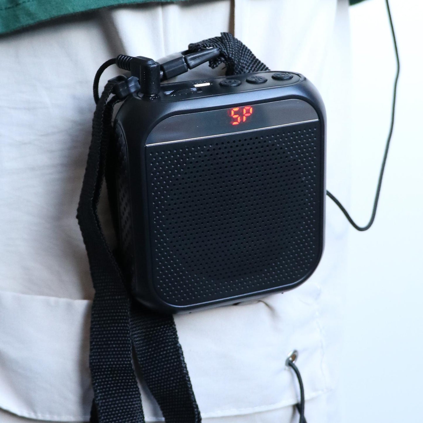 Portable Voice Amplifier Booster Megaphone w/Microphone Headset Black