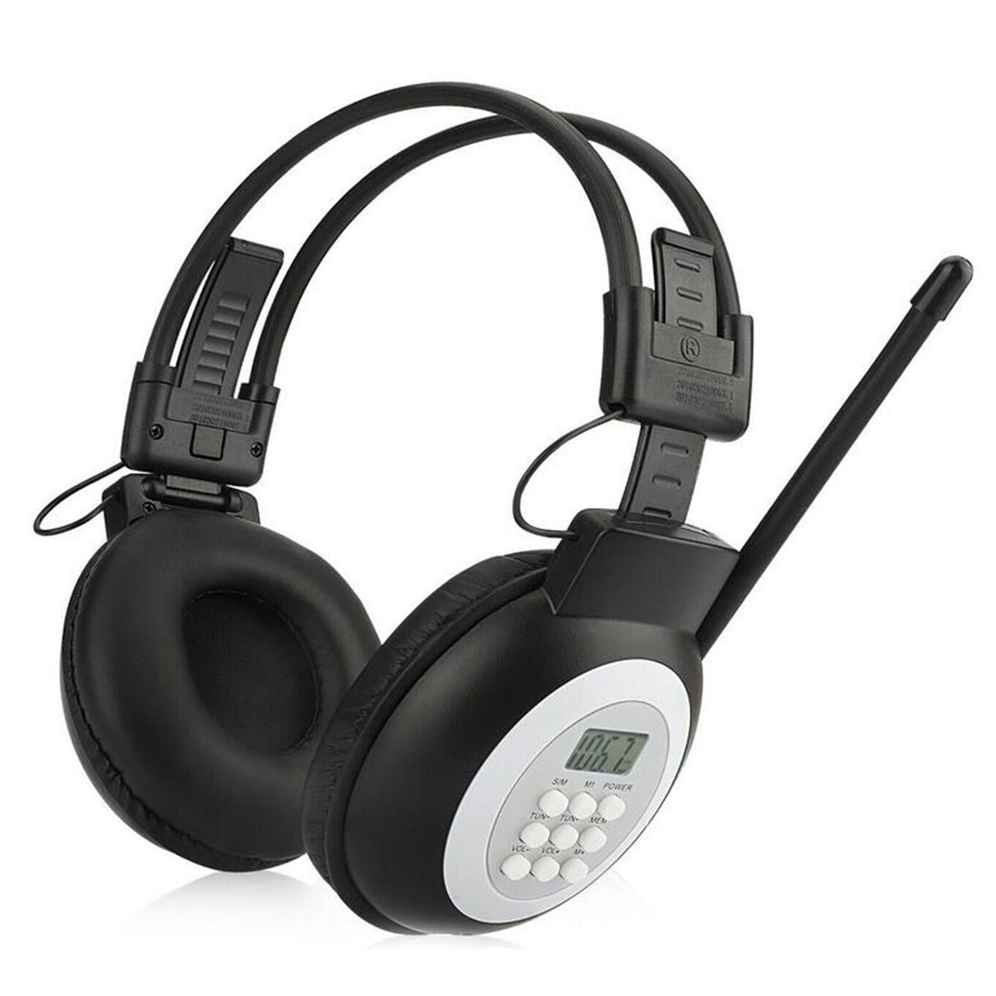 Portable FM Headset Radio Headphone Receiver Stereo/Mono Wireless Meeting