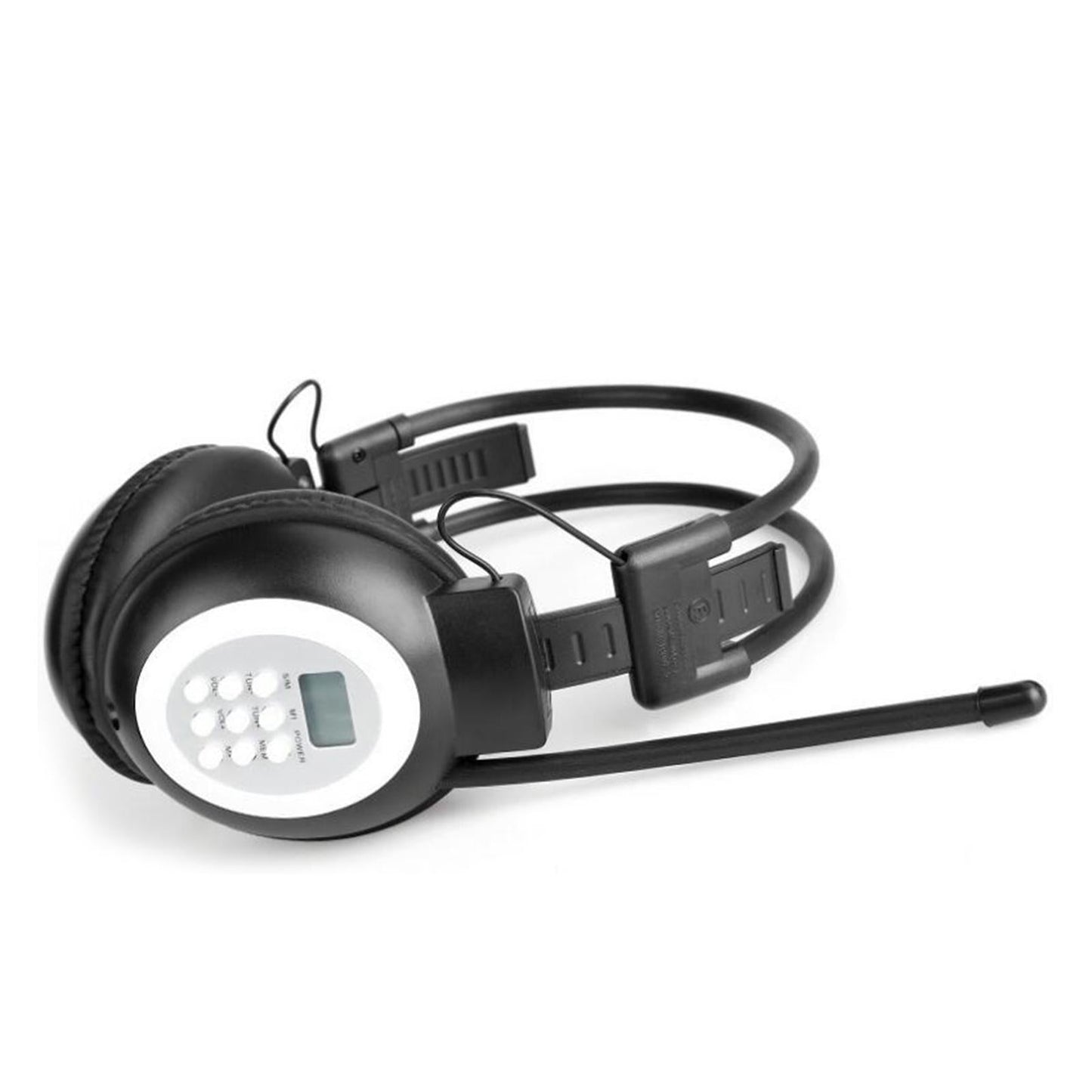 Portable FM Headset Radio Headphone Receiver Stereo/Mono Wireless Meeting