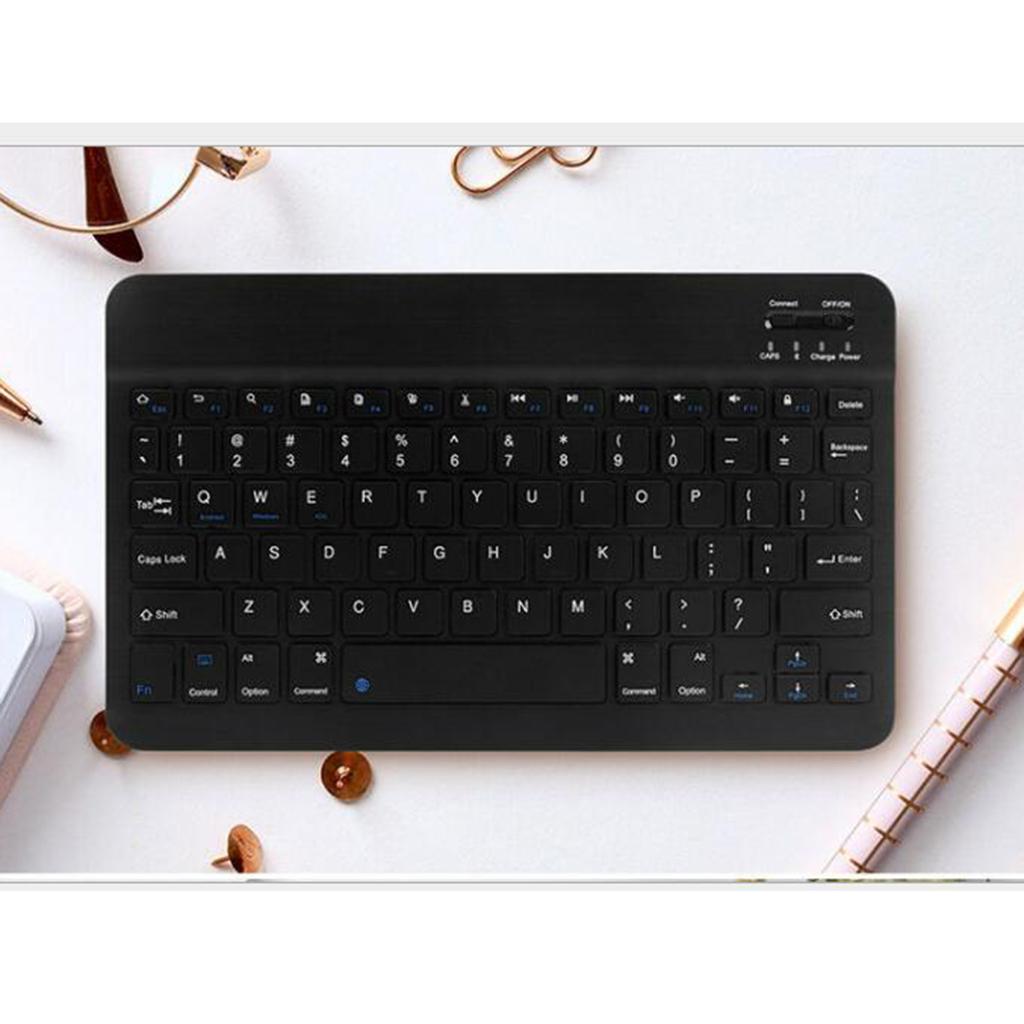 Universal Bluetooth Keyboard With Backlit 7-Colors Tablet Black with Mouse
