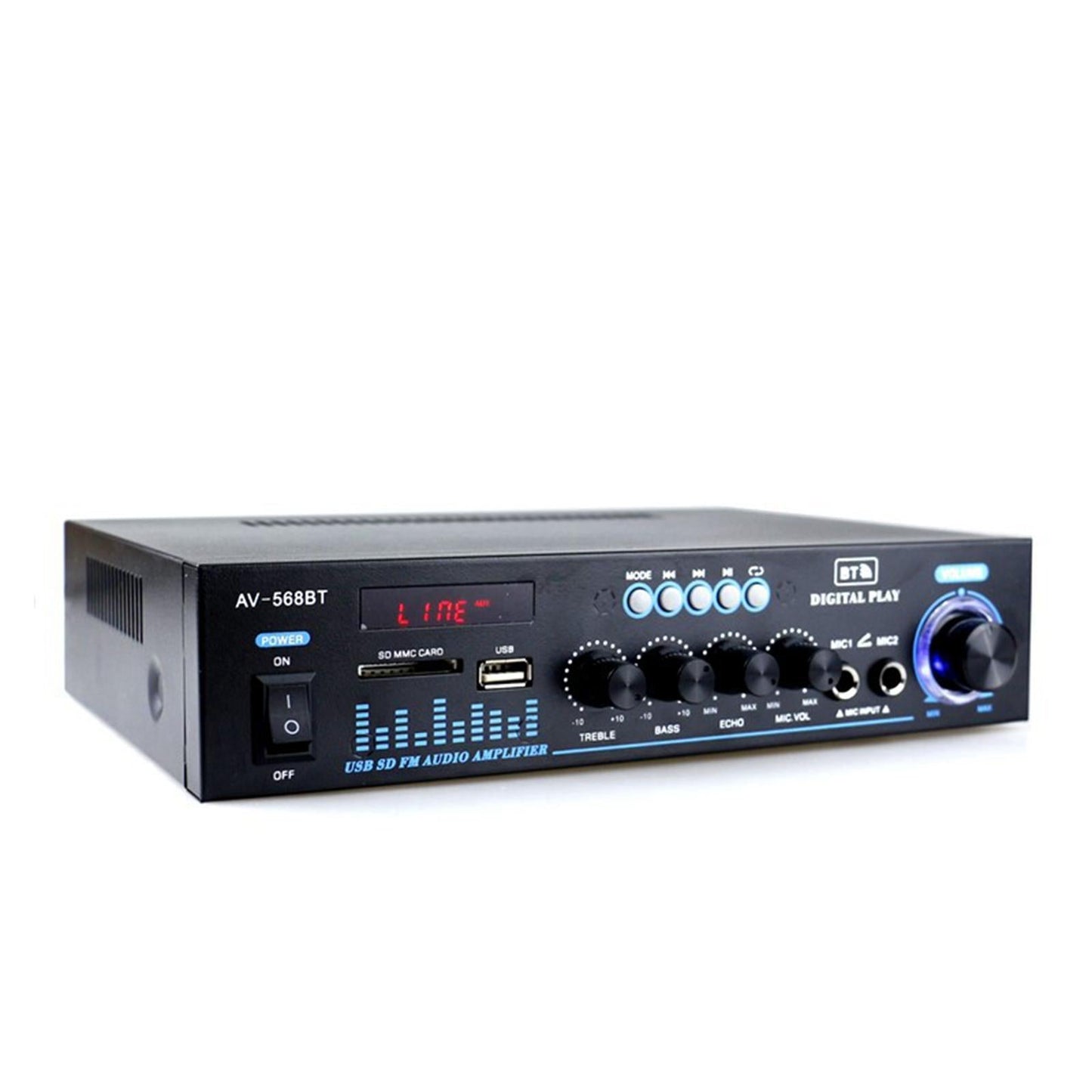 Bluetooth Audio Amplifier with Remote Control for Home Speakers Desktop