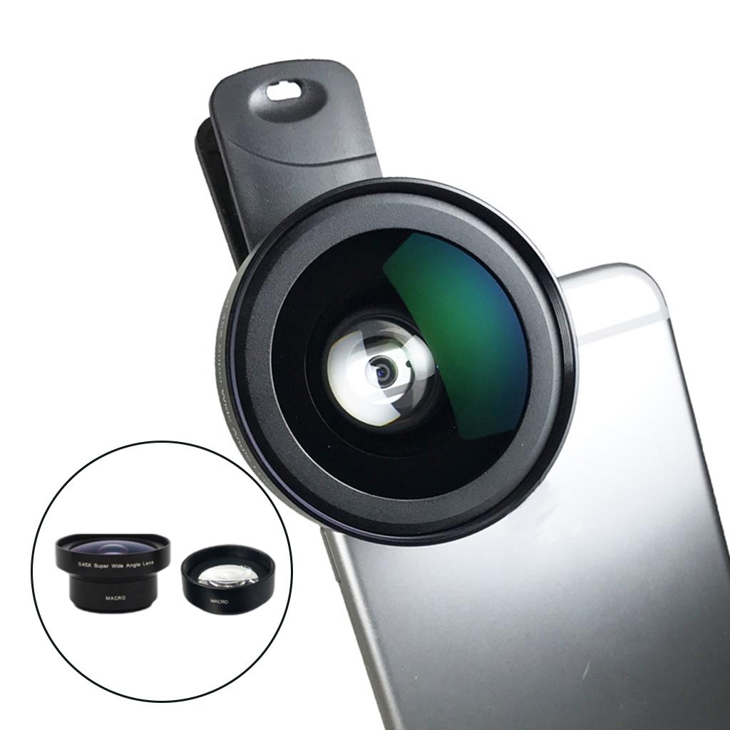 Clip On Moble Phone Lens Set Anti Distortion for Most Smartphones 2 In 1