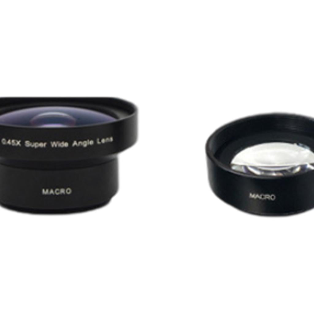 Clip On Moble Phone Lens Set Anti Distortion for Most Smartphones 2 In 1