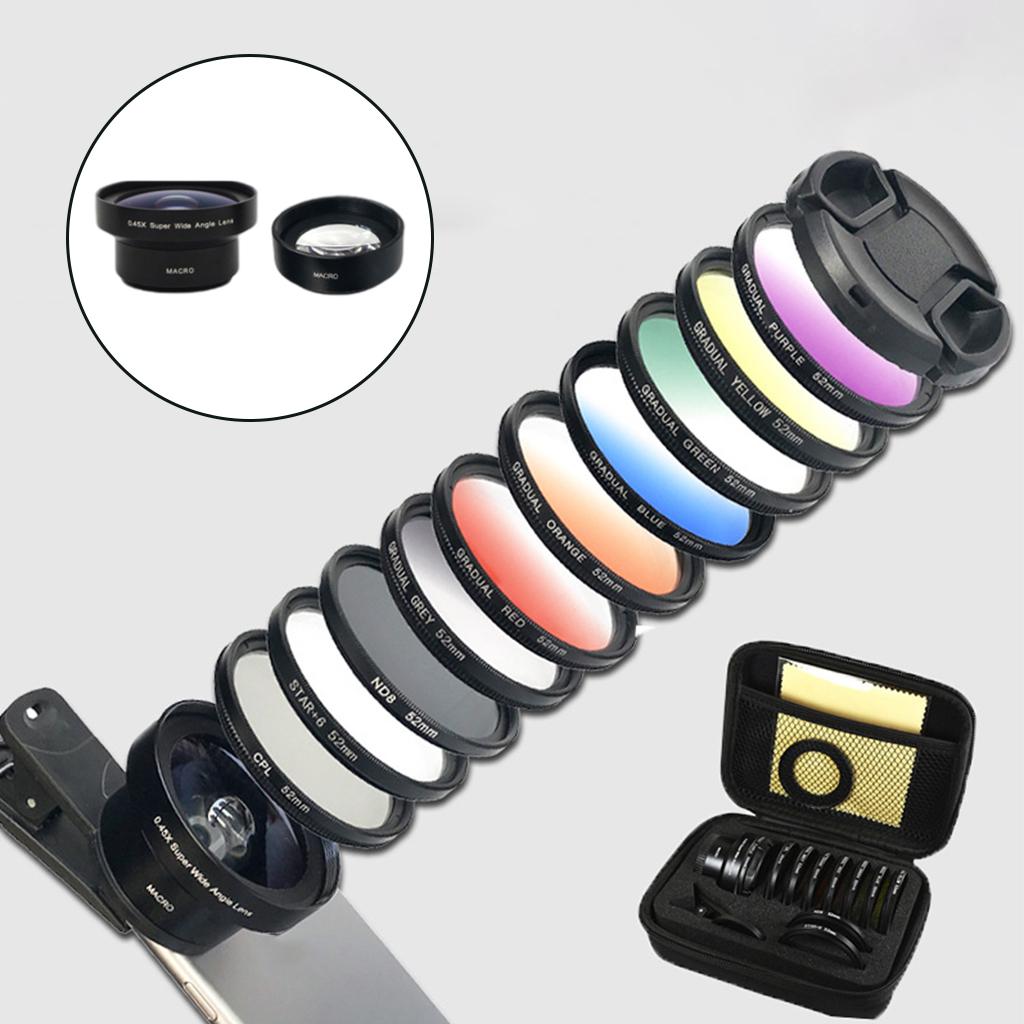 Clip On Moble Phone Lens Set Anti Distortion for Most Smartphones 2 In 1