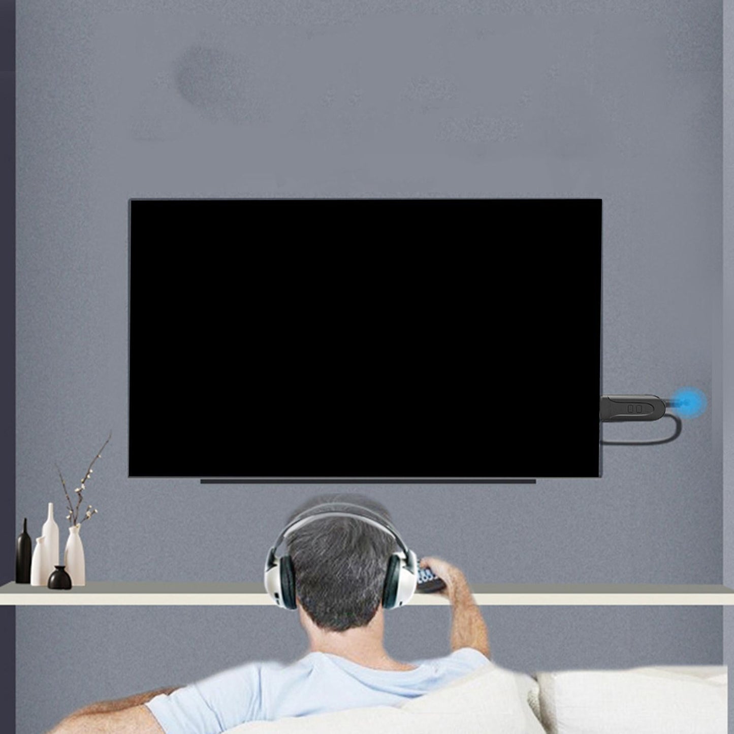 Bluetooth 5.0 Transmitter USB Dongle AptX HD/LL 3.5mm AUX RCA Adapter for TV