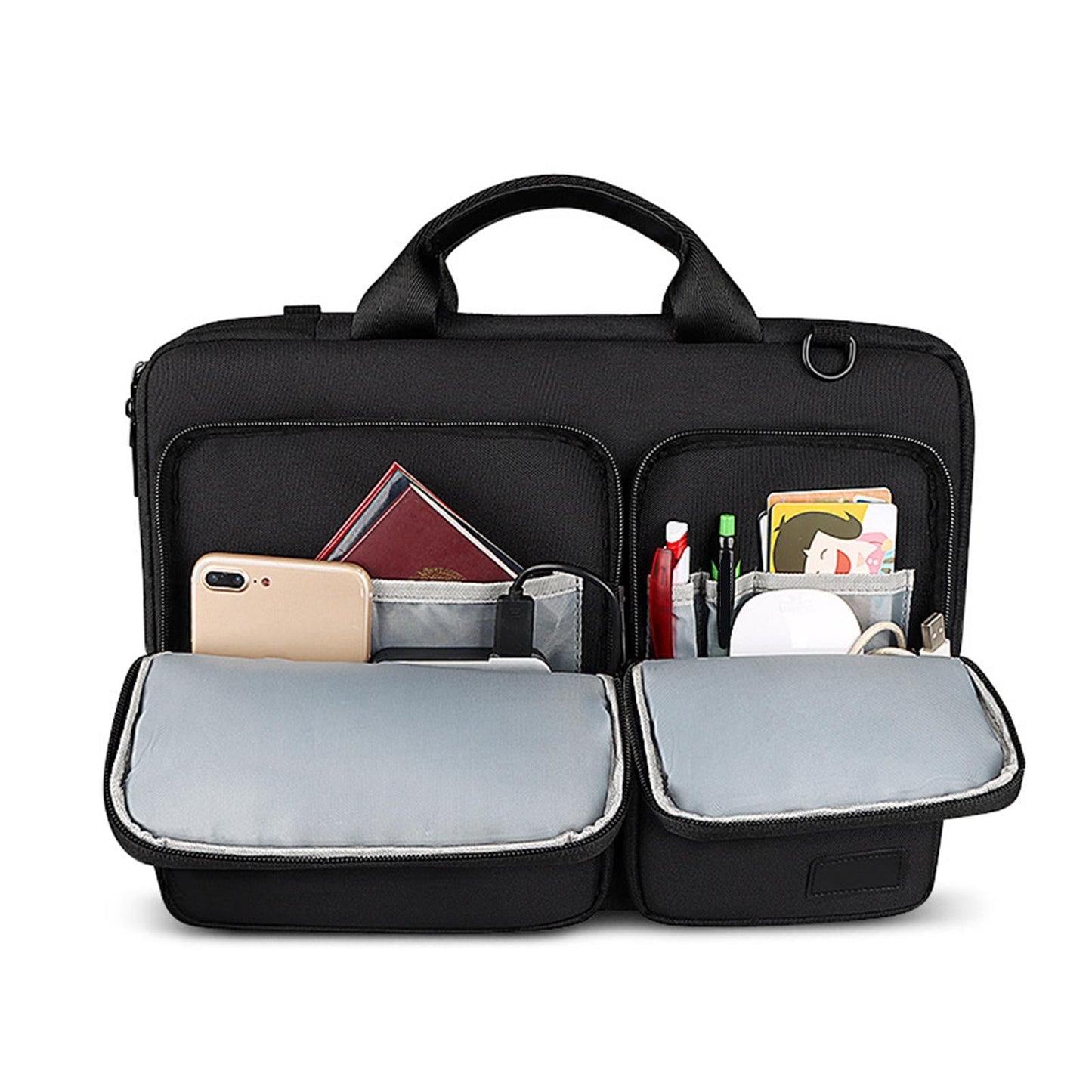 Laptop Bag for 15.6 inch Shoulder Messenger Case Carrying Case Black