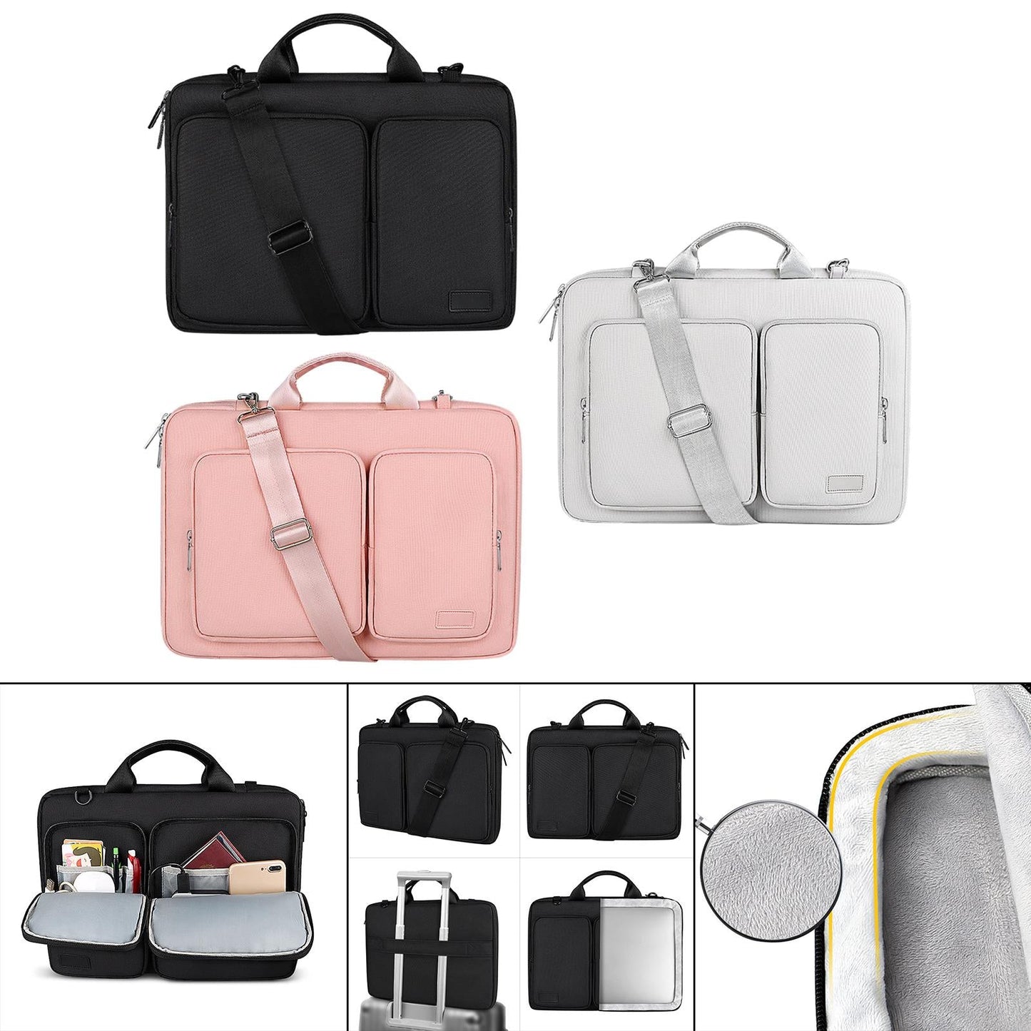 Laptop Bag for 15.6 inch Shoulder Messenger Case Carrying Case Black