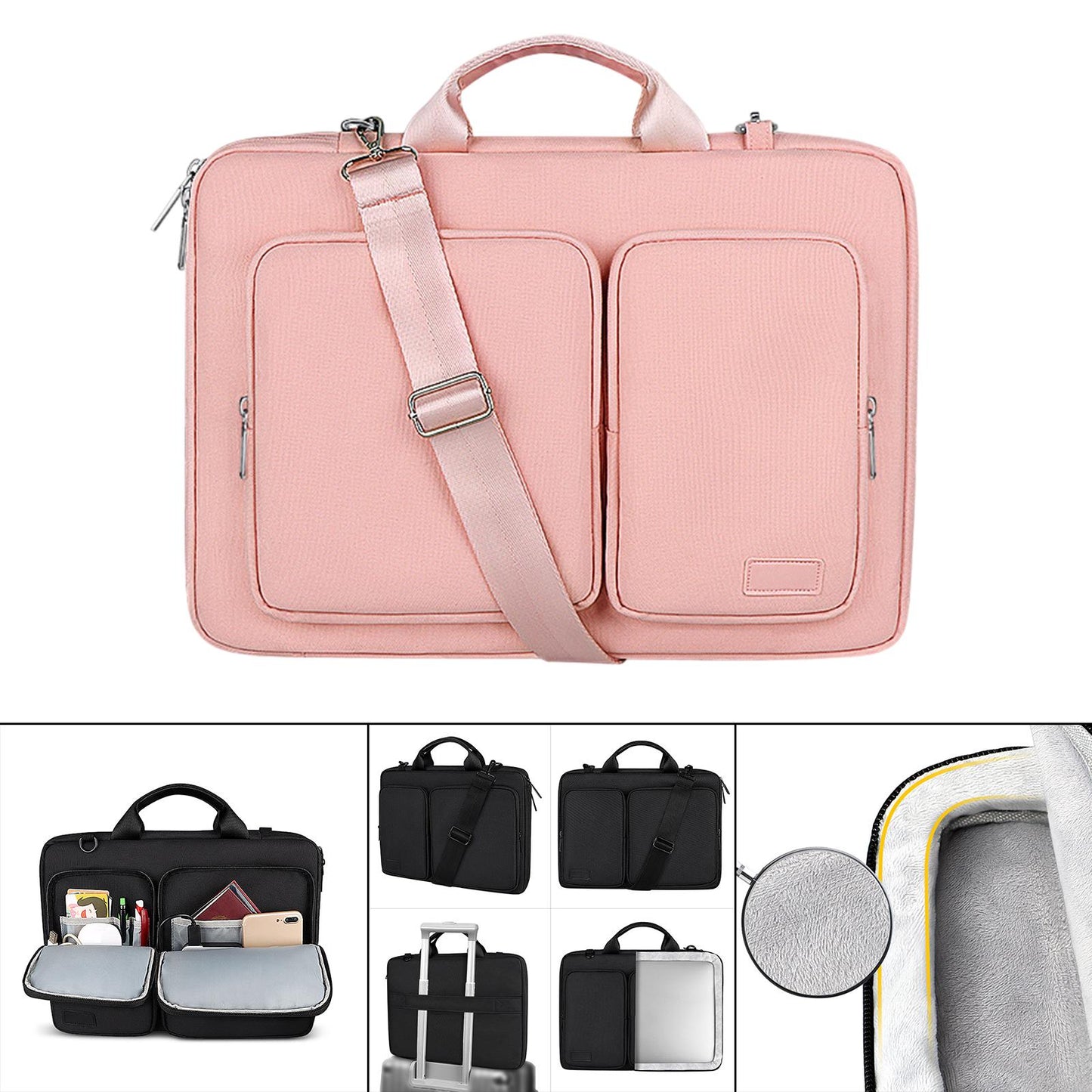 Laptop Bag for 15.6 inch Shoulder Messenger Case Carrying Case Pink
