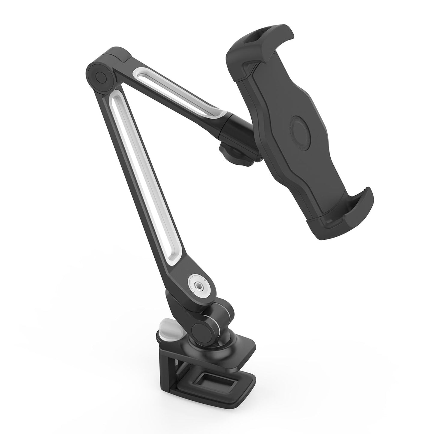 Tablet Stand Adjustable With Clip 360 Rotating Universal Tablet Black