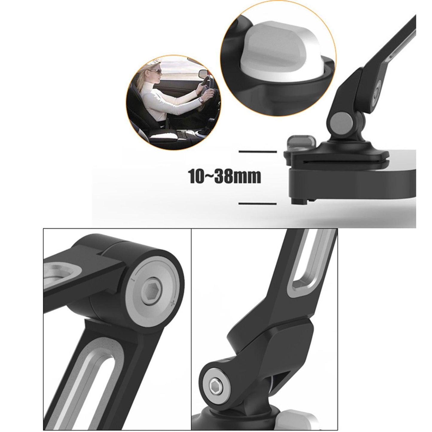 Tablet Stand Adjustable With Clip 360 Rotating Universal Tablet White